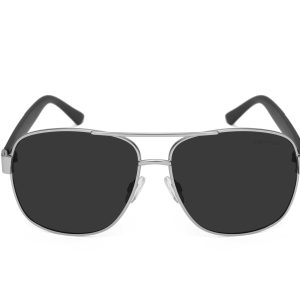 P456P - Square Aviator Polarized Sunglasses w/ Carbon Fiber Print - Image 2