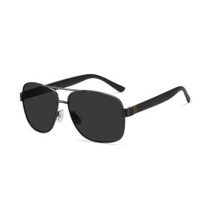 P456P - Square Aviator Polarized Sunglasses w/ Carbon Fiber Print - Image 3