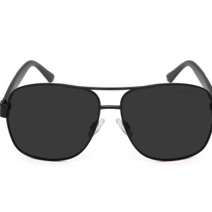P456P - Square Aviator Polarized Sunglasses w/ Carbon Fiber Print - Image 6
