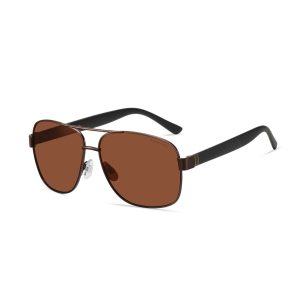 P456P - Square Aviator Polarized Sunglasses w/ Carbon Fiber Print - Image 9