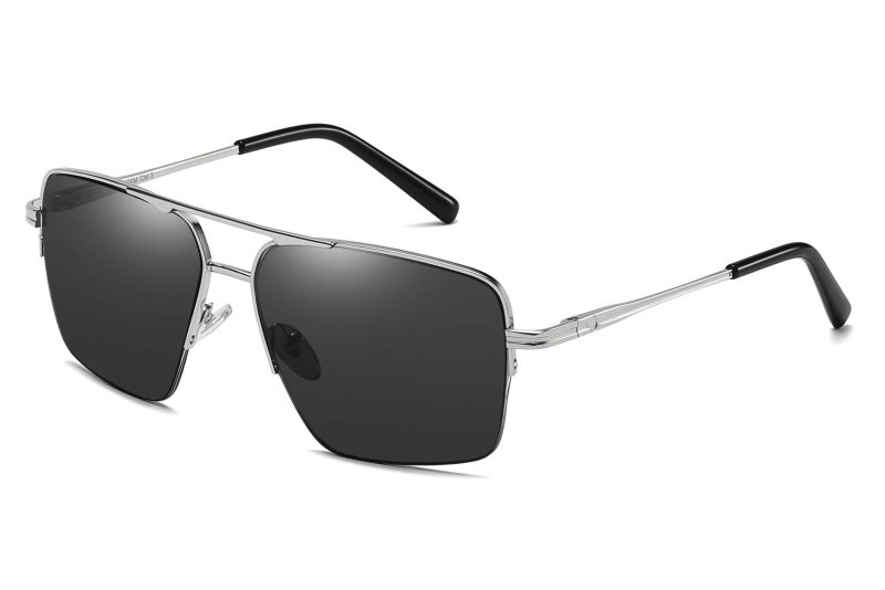 S565FM - Squared Aviator Sunglasses - Image 5