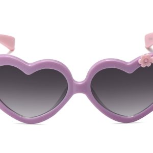 K038GR - Kids Heart-Shaped Sunglasses for Girls - Image 6