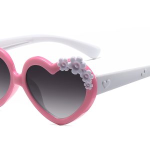 K038GR - Kids Heart-Shaped Sunglasses for Girls - Image 9
