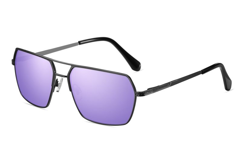 P493RV - Rectangular Color Mirrored Sunglasses - Image 7