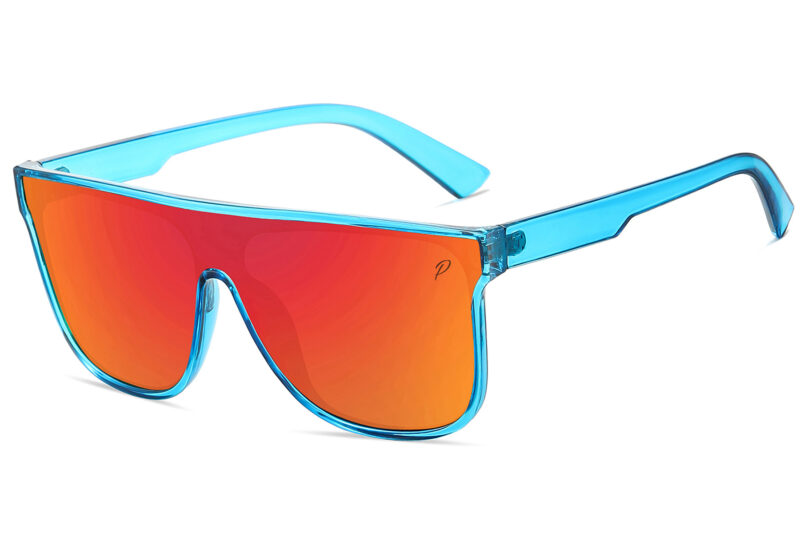 D701PRVX - Flat Top Shield Sunglasses w/ Premium Lens