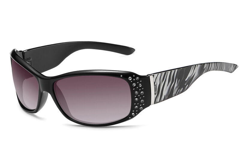 G237APRGR - Women's Animal Print Sunglasses w/ Rhinestone