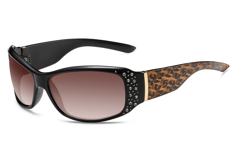 G237APRGR - Women's Animal Print Sunglasses w/ Rhinestone - Image 5
