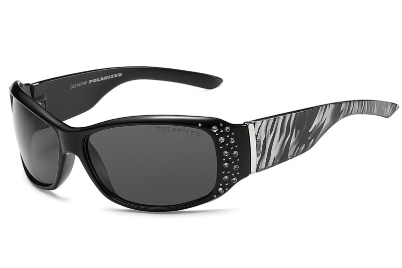 G237APRP - Women's Animal Print Polarized Sunglasses w/ Rhinestone
