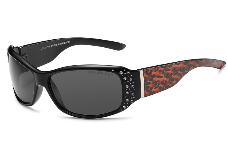 G237APRP - Women's Animal Print Polarized Sunglasses w/ Rhinestone - Image 3