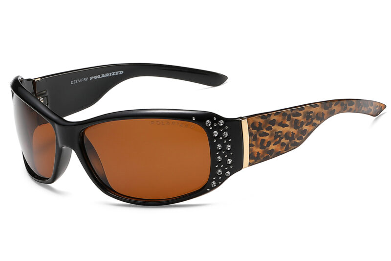 G237APRP - Women's Animal Print Polarized Sunglasses w/ Rhinestone - Image 5
