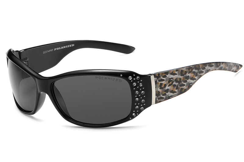 G237APRP - Women's Animal Print Polarized Sunglasses w/ Rhinestone - Image 9