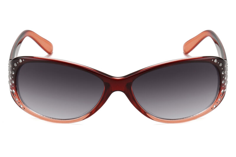 G262RGR - Women's Rectangular Sunglasses w/ Rhinestone - Image 2
