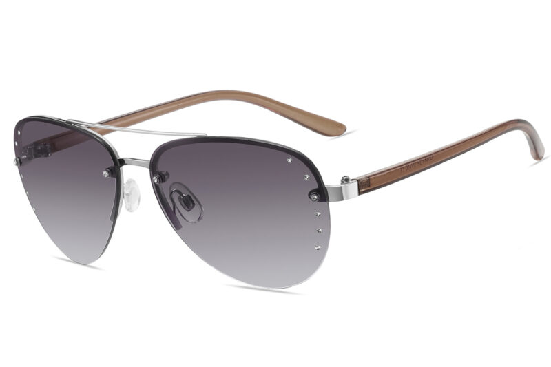 G564RGR - Women's Aviator Rhinestone Sunglasses - Image 3