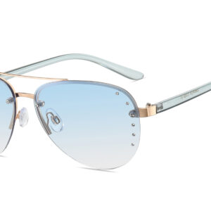 G564RGR - Women's Aviator Rhinestone Sunglasses - Image 5