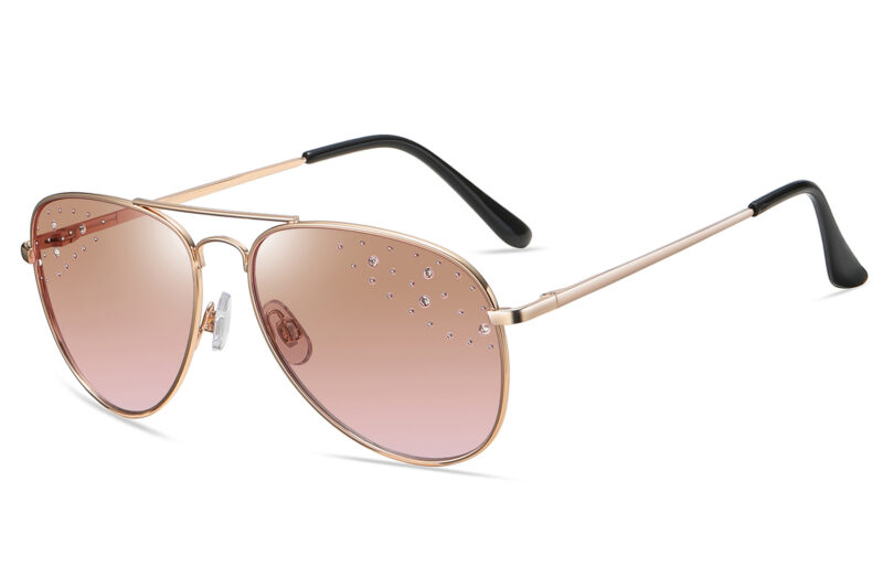 G566RGR - Women's Aviator Rhinestone Sunglasses - Image 3