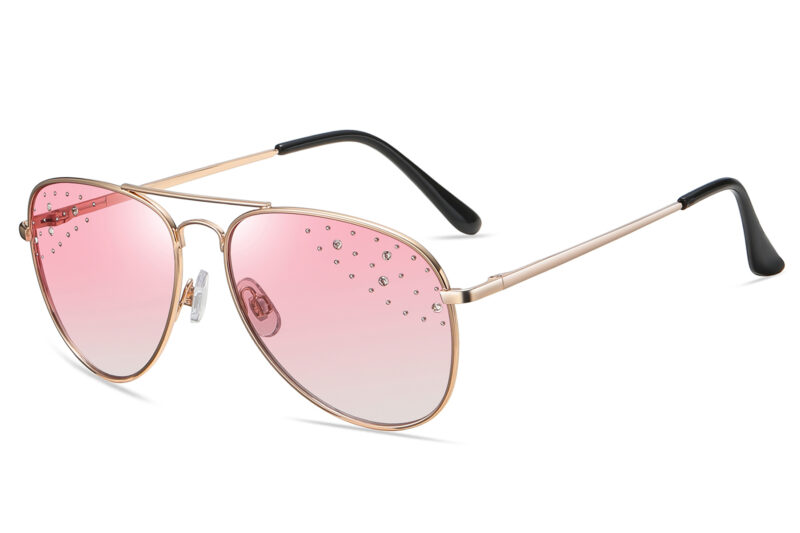 G566RGR - Women's Aviator Rhinestone Sunglasses - Image 5