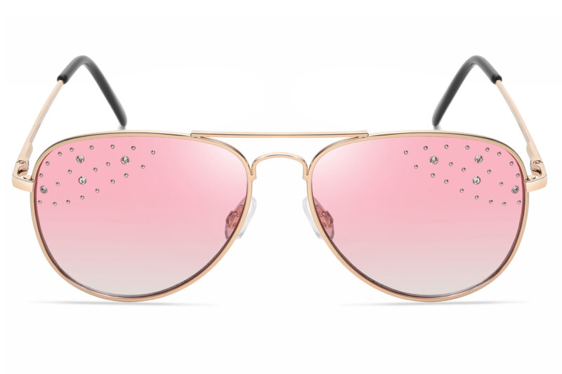 G566RGR - Women's Aviator Rhinestone Sunglasses - Image 6
