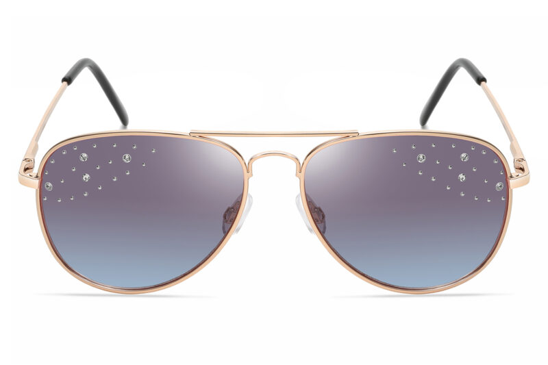 G566RGR - Women's Aviator Rhinestone Sunglasses - Image 8