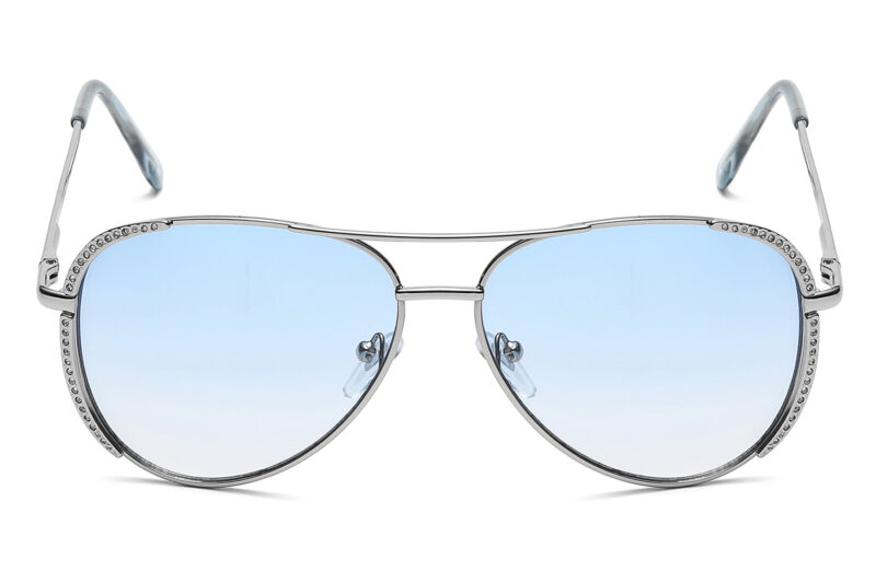 G567RGR - Women's Aviator Rhinestone Sunglasses - Image 6