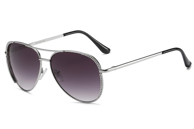 G567RGR - Women's Aviator Rhinestone Sunglasses - Image 7