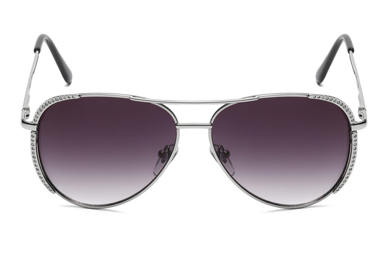 G567RGR - Women's Aviator Rhinestone Sunglasses - Image 8