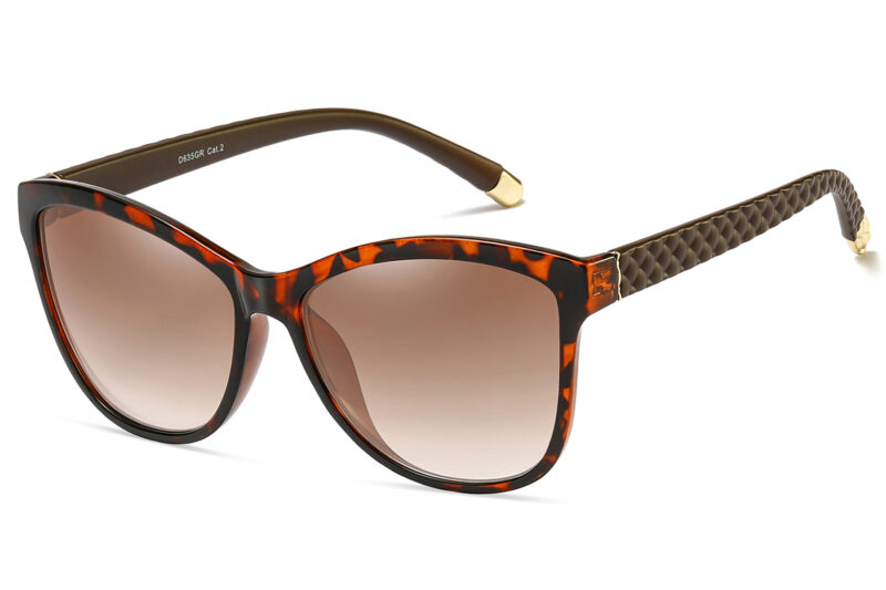 G635GR - Women's Squared Cat-Eye Stitched Sunglasses - Image 3