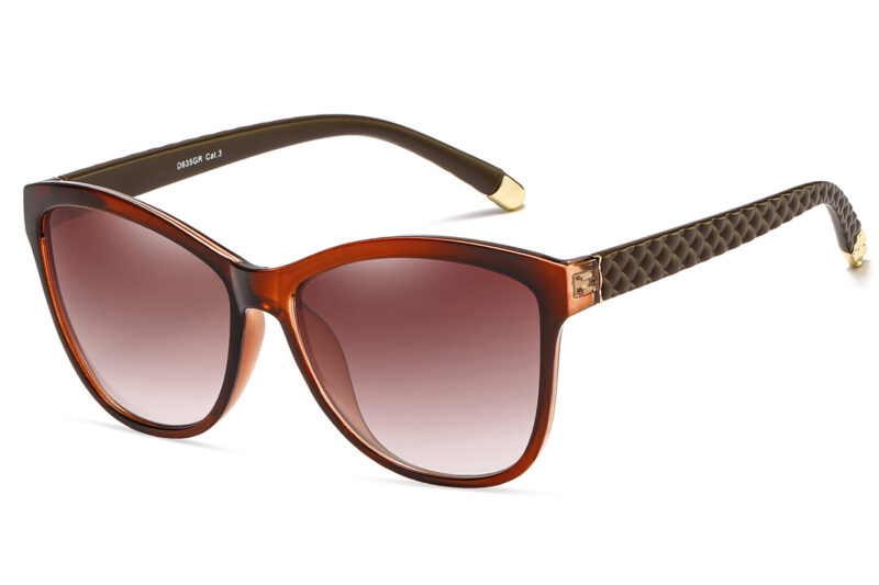 G635GR - Women's Squared Cat-Eye Stitched Sunglasses - Image 5