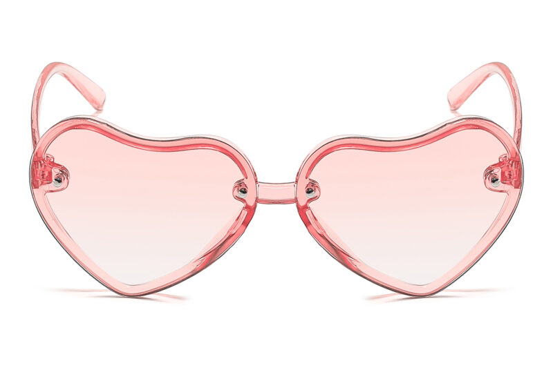 K019GR - Kids Heart-Shaped Sunglasses for Girls - Image 2