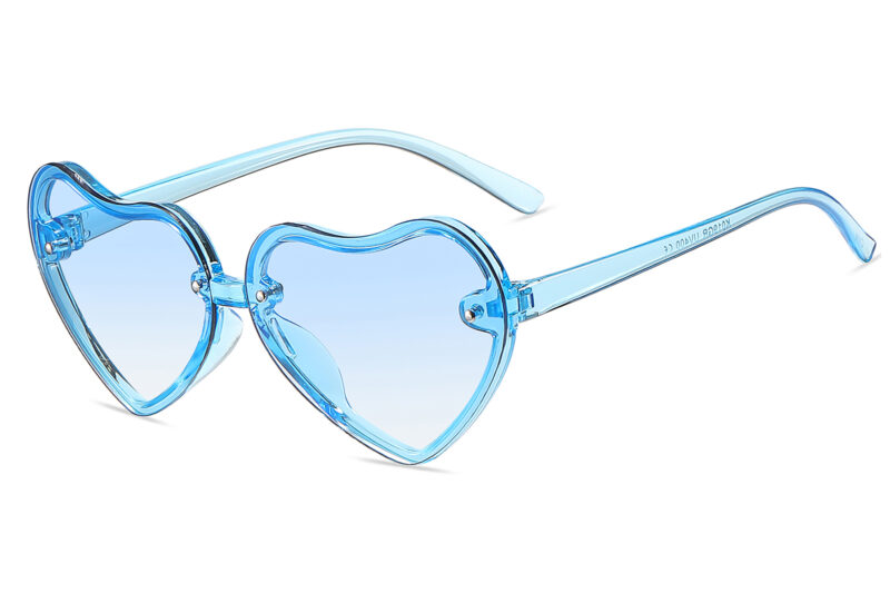 K019GR - Kids Heart-Shaped Sunglasses for Girls - Image 7