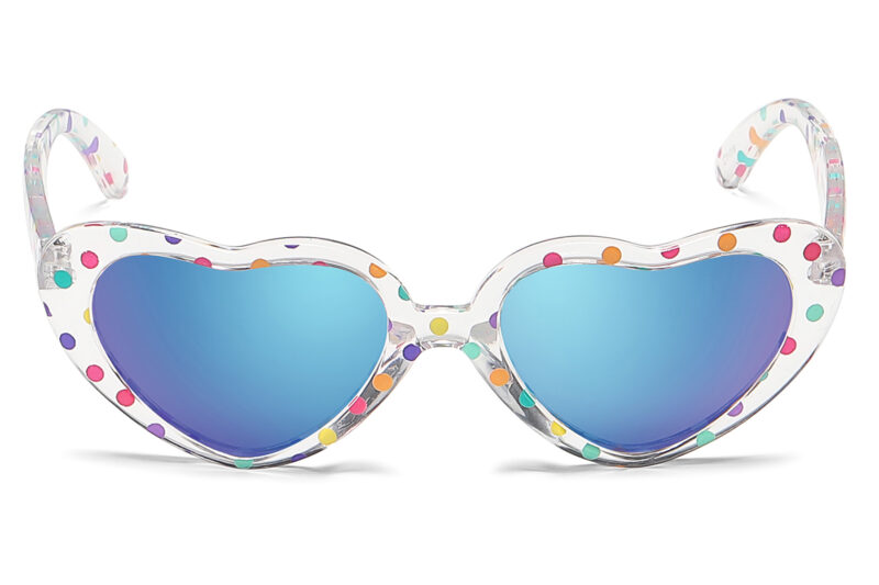K020RV - Kids Polka Dot Heart Sunglasses for Girls - Image 6