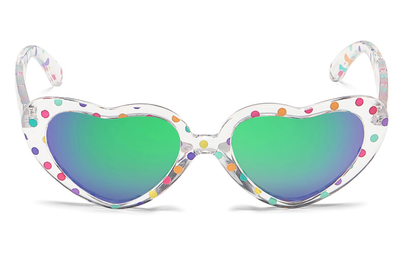 K020RV - Kids Polka Dot Heart Sunglasses for Girls - Image 8