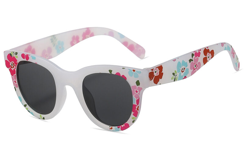K025SD - Kids Cat-Eye Flower Sunglasses for Girls - Image 3