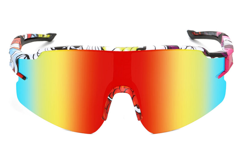 K030TRV - Kids Comic Sport Shield Sunglasses for Boys & Girls - Image 2