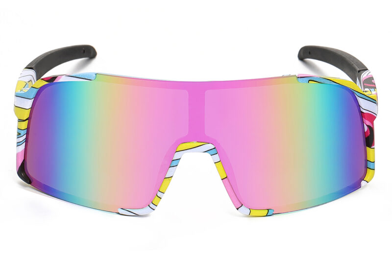 K034TRV - Kids Comic Sport Shield Sunglasses for Boys & Girls - Image 2