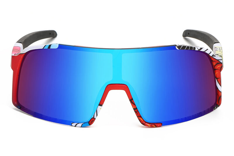 K034TRV - Kids Comic Sport Shield Sunglasses for Boys & Girls - Image 6