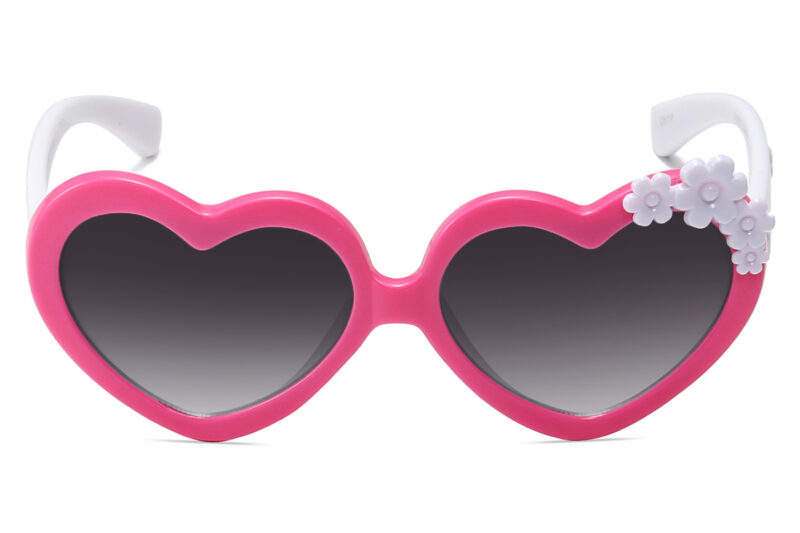 K038GR - Kids Heart-Shaped Sunglasses for Girls - Image 4