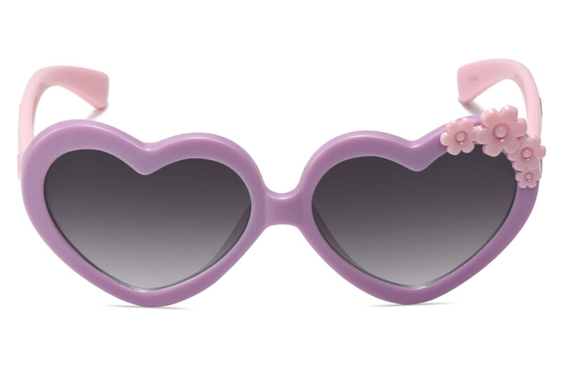 K038GR - Kids Heart-Shaped Sunglasses for Girls - Image 6