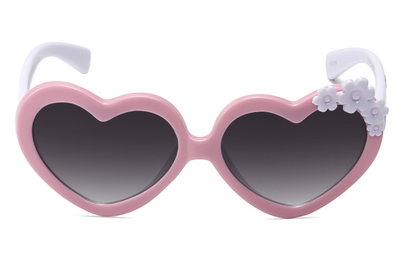 K038GR - Kids Heart-Shaped Sunglasses for Girls - Image 8