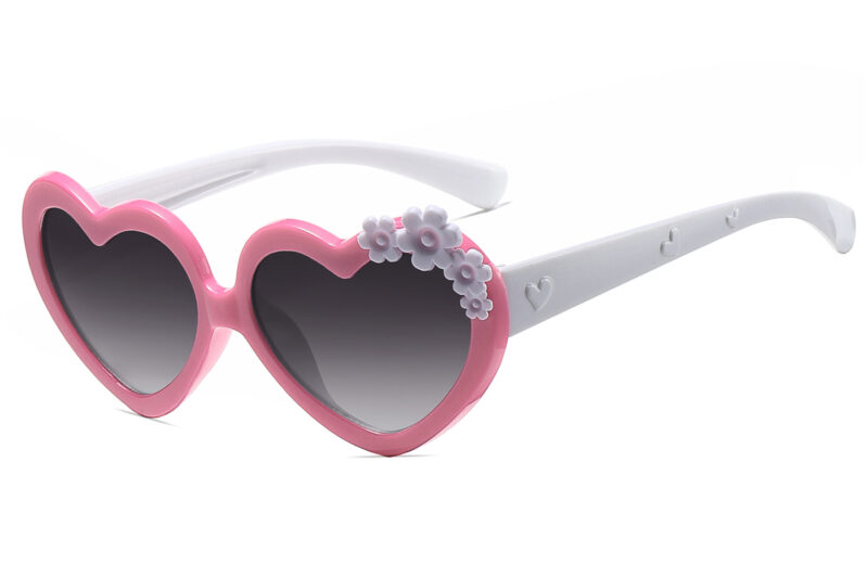 K038GR - Kids Heart-Shaped Sunglasses for Girls - Image 9