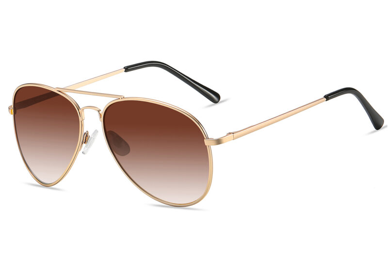 P215BR - Large Aviator Sunglasses w/ Brown Lens