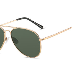 P215G - Large Aviator Sunglasses w/ Pilot-Green Lens