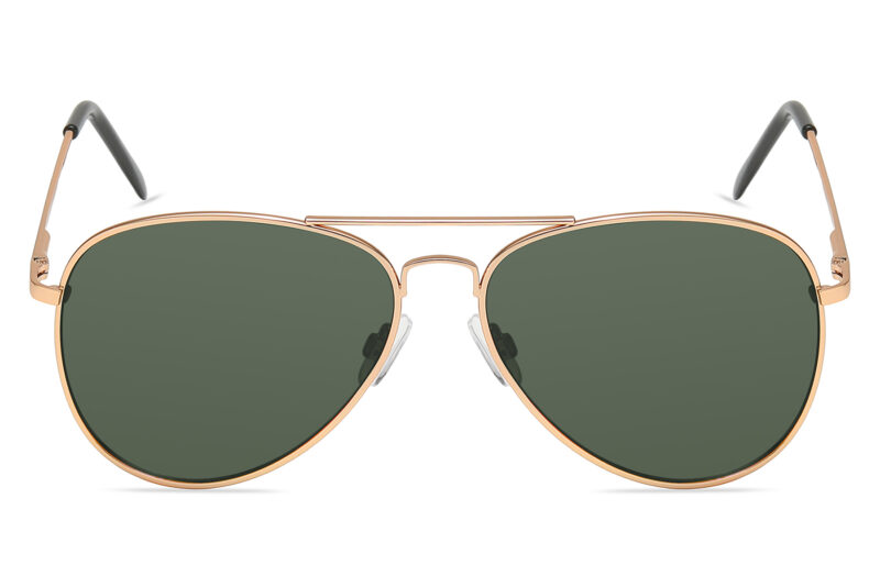 P215G - Large Aviator Sunglasses w/ Pilot-Green Lens - Image 2