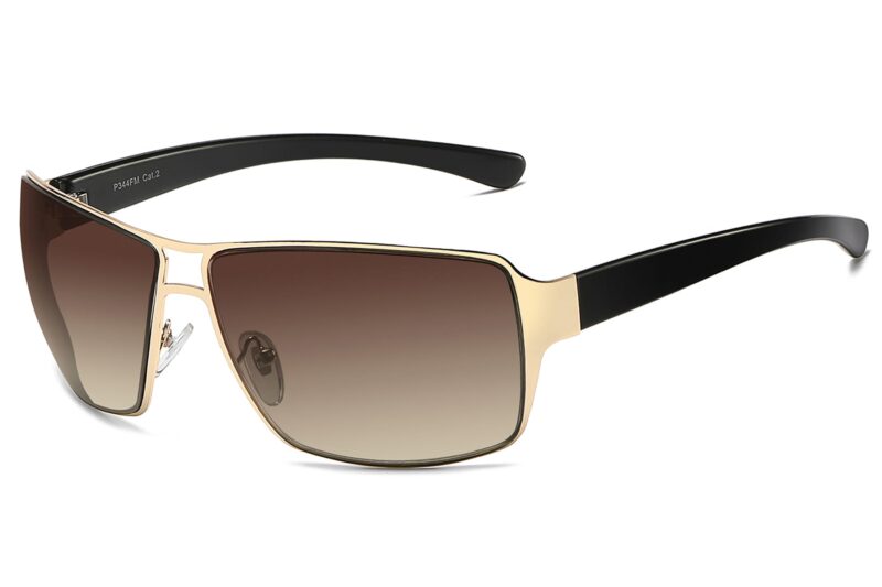 P344FM - Men's Large Metal Sunglasses - Image 9