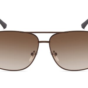 P456GR - Square Aviator Sunglasses w/ Carbon Fiber Print - Image 2