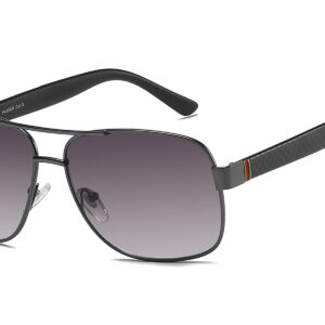 P456GR - Square Aviator Sunglasses w/ Carbon Fiber Print - Image 3