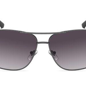 P456GR - Square Aviator Sunglasses w/ Carbon Fiber Print - Image 4