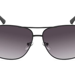 P456GR - Square Aviator Sunglasses w/ Carbon Fiber Print - Image 6
