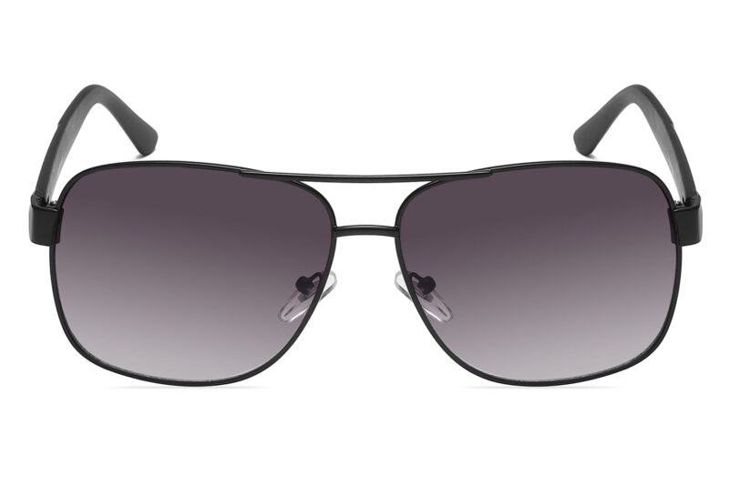 P456GR - Square Aviator Sunglasses w/ Carbon Fiber Print - Image 6
