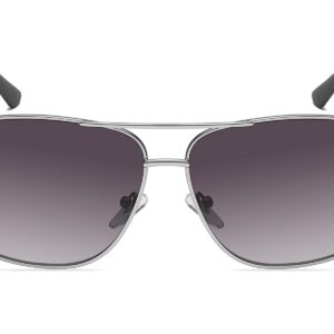 P456GR - Square Aviator Sunglasses w/ Carbon Fiber Print - Image 8