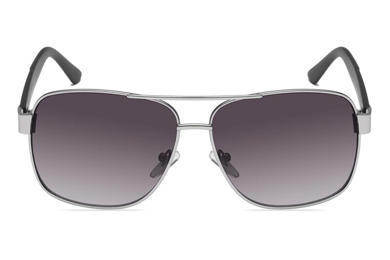 P456GR - Square Aviator Sunglasses w/ Carbon Fiber Print - Image 8